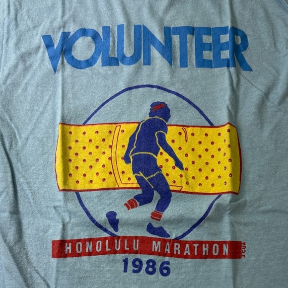 Vintage, Honolulu Marathon Volunteer Shirt - Blue - Picture 2 of 7